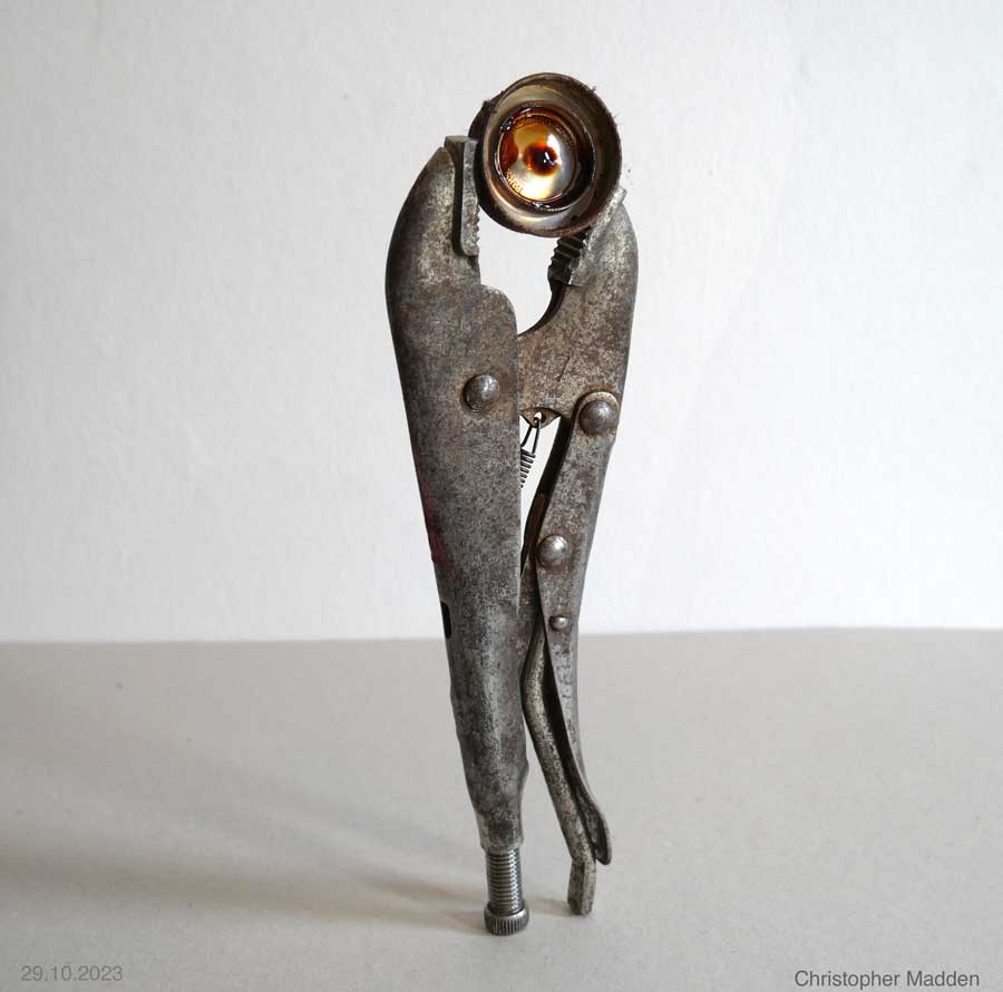 Contemporary sculpture anthropomorphic found objects