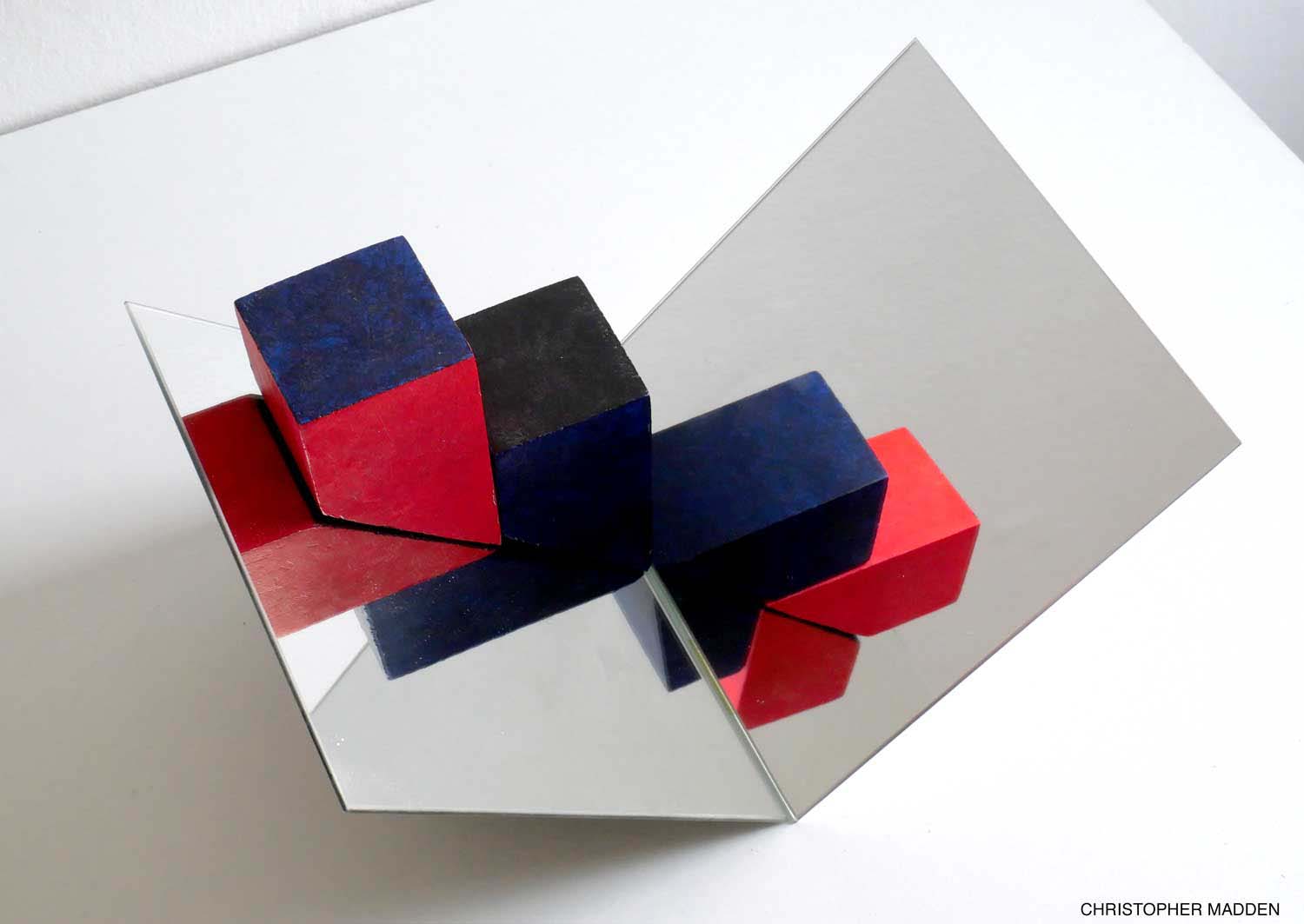 Contemporary mirror art reflections Contemporary art reflections with angled mirrors