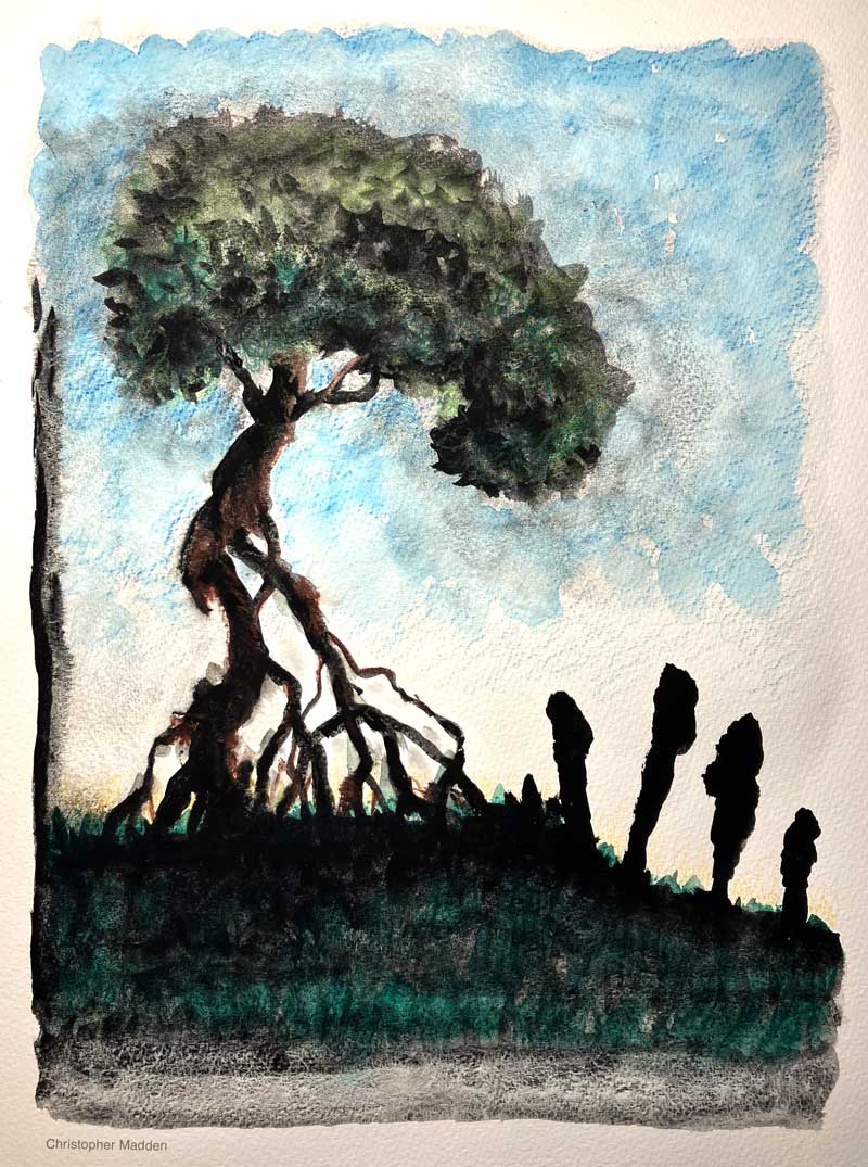 contemporary watercolour tree