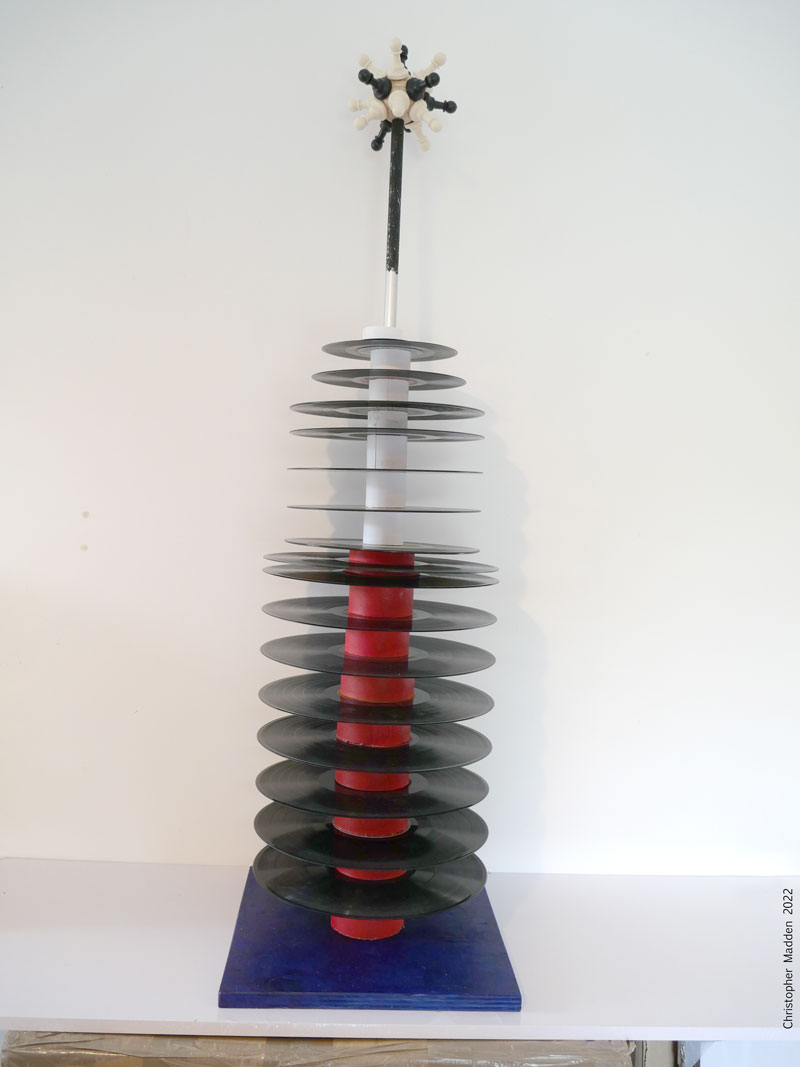 Contemporary sculpture from vinyl records