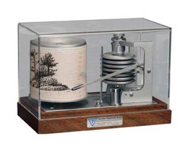 Dada or surrealist sculpture - a barograph creating an automatic drawing