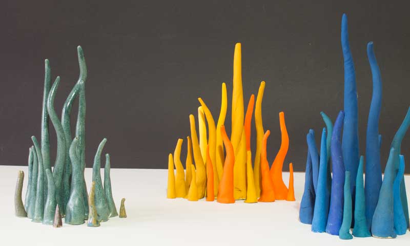 Contemporary ceramics - clusters of ceramic organic cones