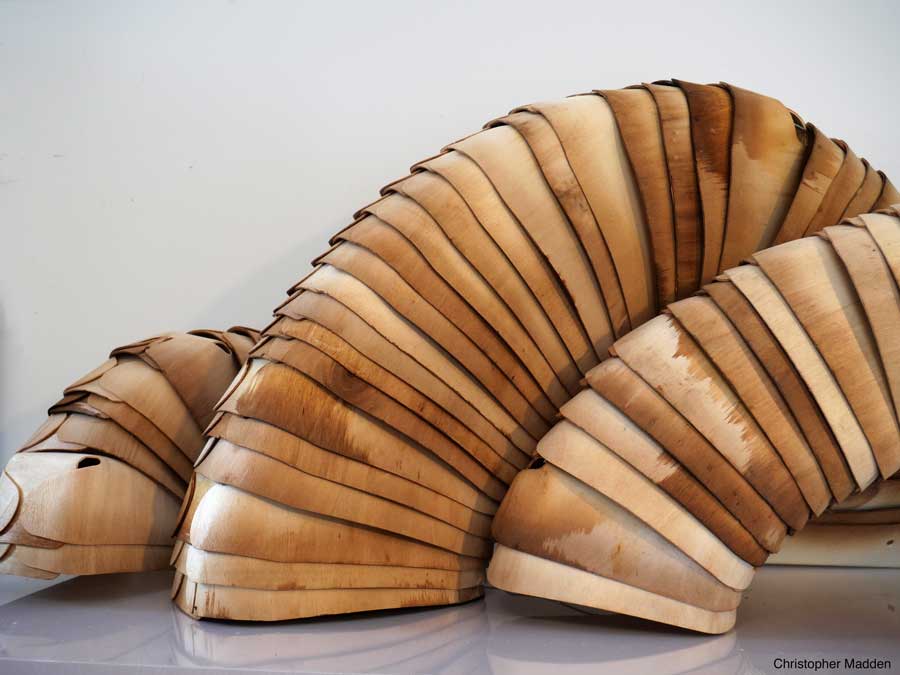 Environmental art - contemporary sculpture from upcycled waste packaging Environmental art - contemporary sculpture from waste packaging