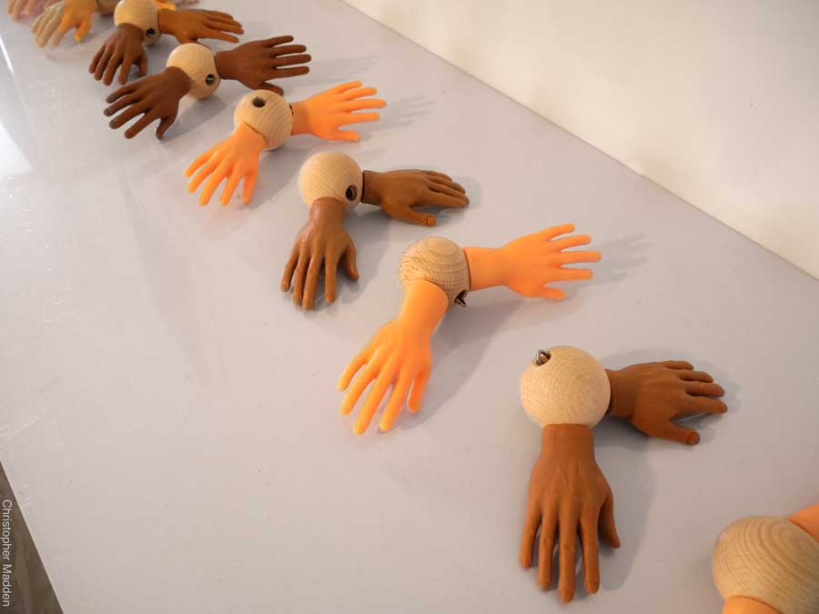 Contemporary sculpture - hands as feet