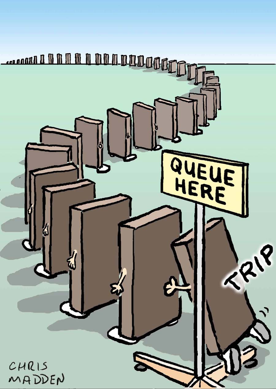 Domino effect cartoon