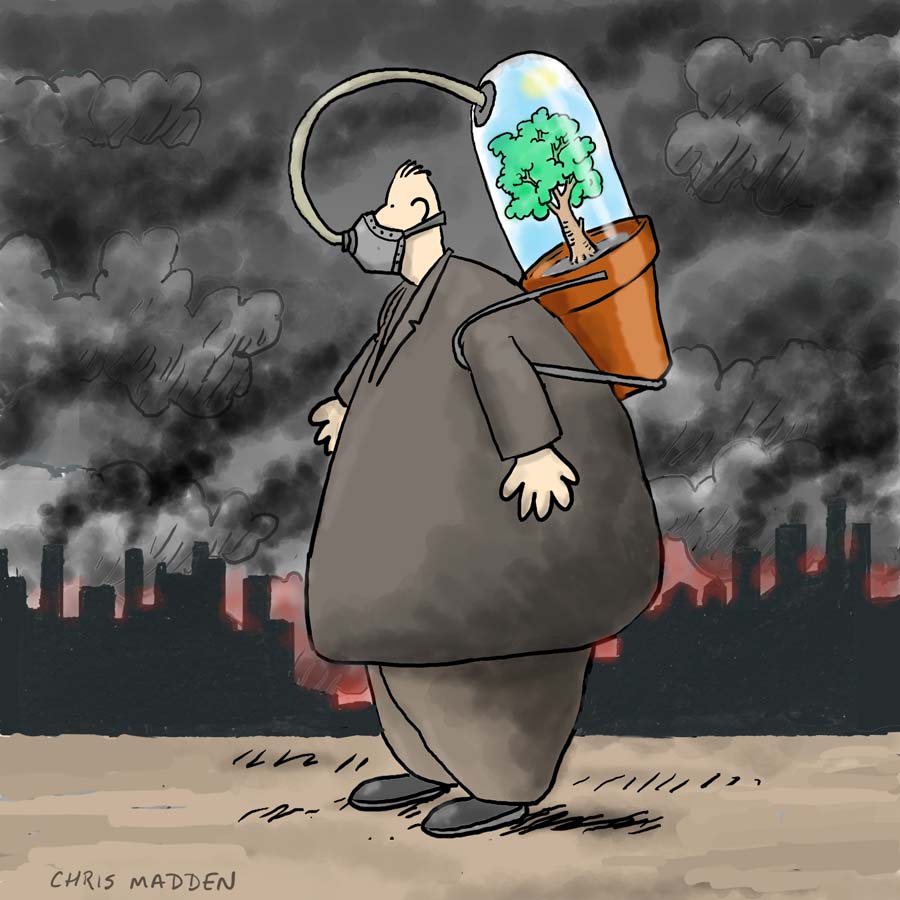 pollution cartoon