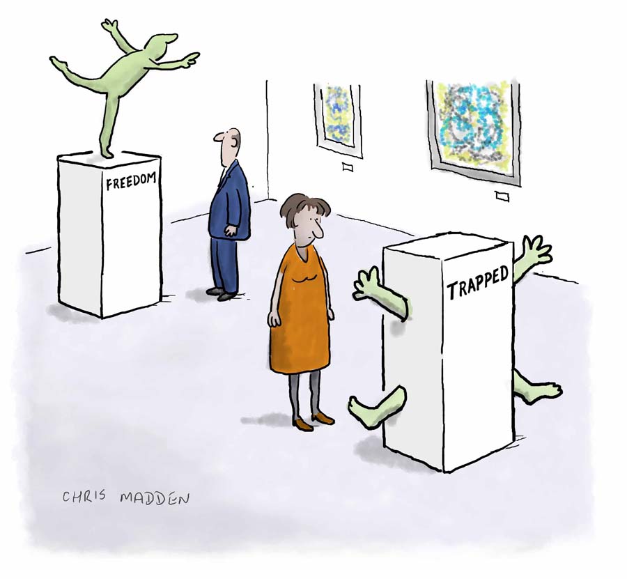 Sculpture cartoon – the human condition