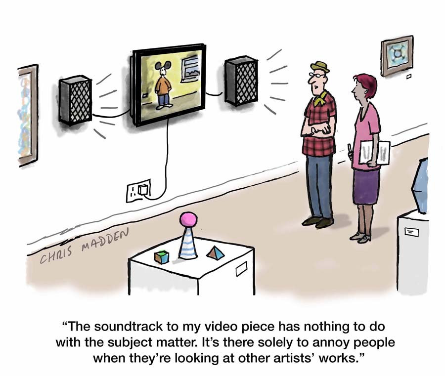 Contemporary art humour cartoon