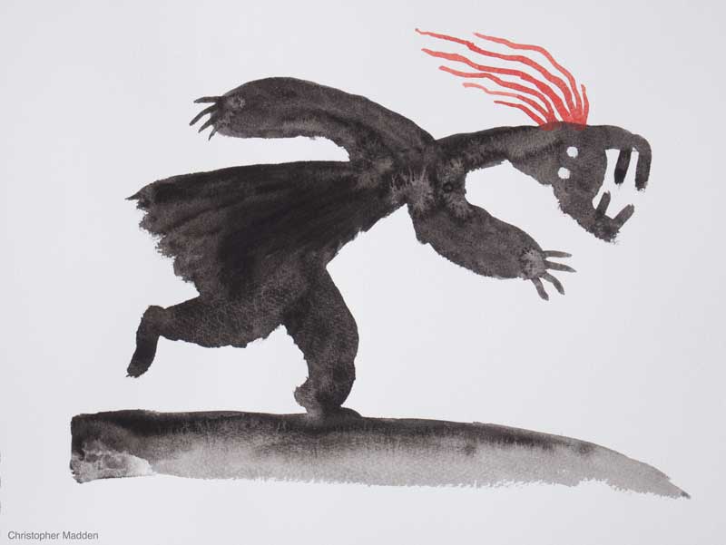 Modern art sketch - running figure