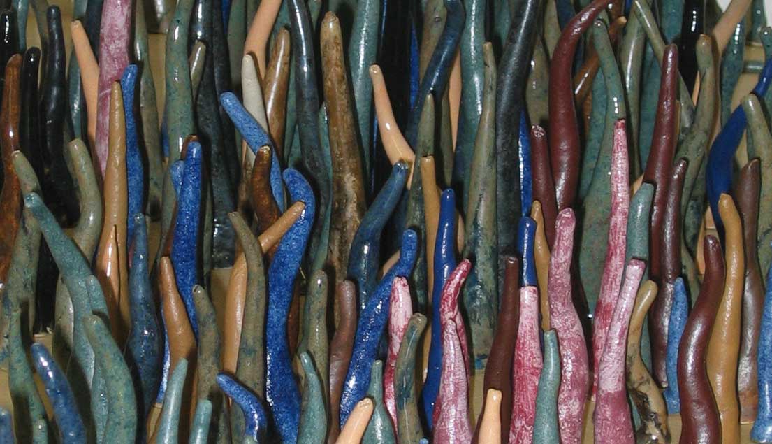 ceramic pottery cones sculpture