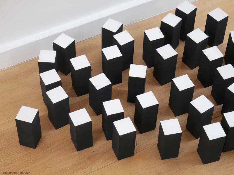Contemporary assemblage sculpture - wood blocks 